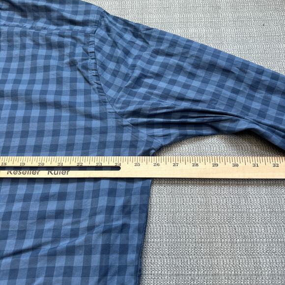 Faherty Shirt Mens XXL Blue Check Button Long Sleeve Lightweight Casual‎ Comfort - Picture 6 of 8